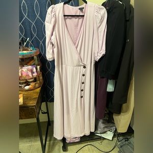 Cute Anne Taylor Button Trim faux wrap dress